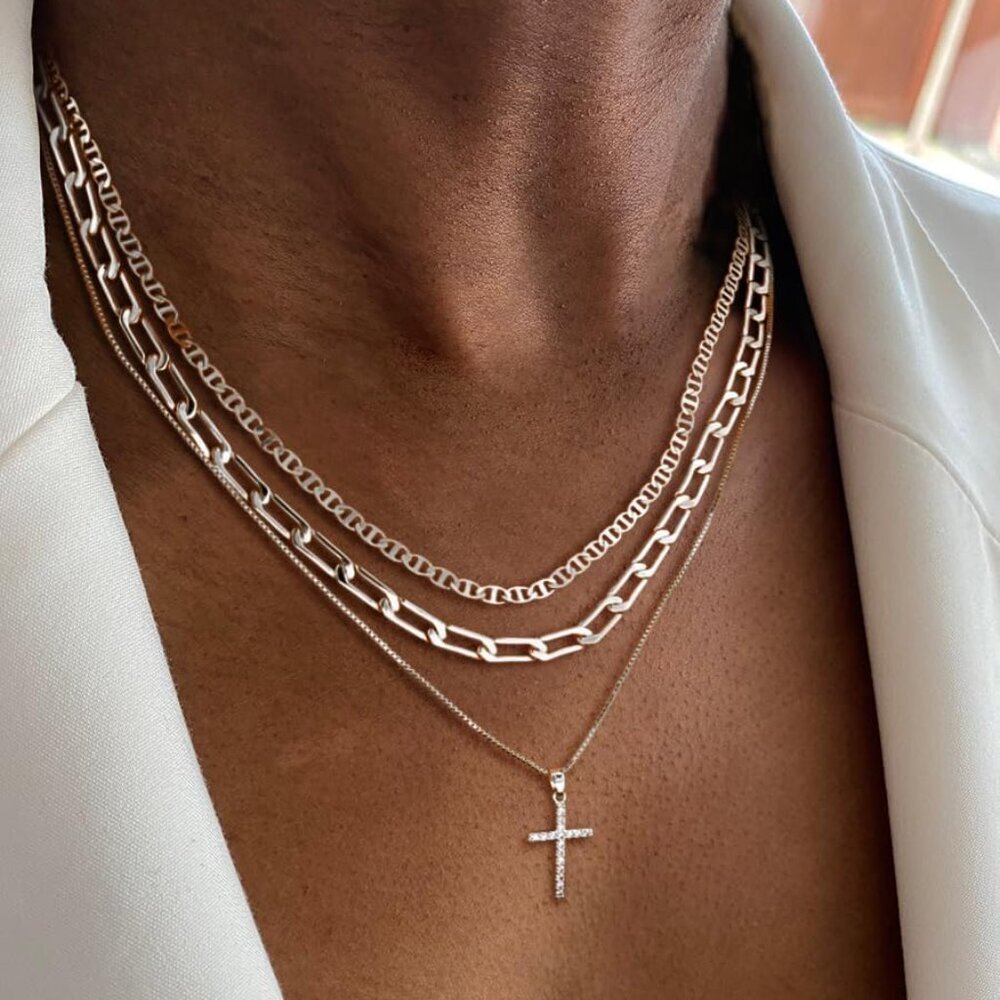 Cross Necklace for Women,Stackable Stacked Stacking Layering Layered Necklaces D - Picture 4 of 5